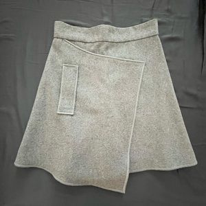 Vintage Gray Wool A-Line Skirt